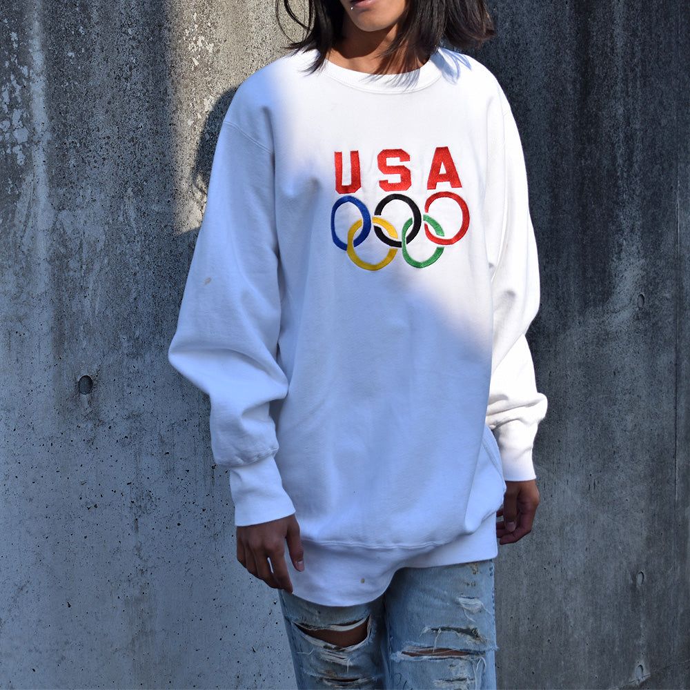 チープ 90's Champion チャンピオン “USA OLYMPIC” 刺繍 RWスウェット