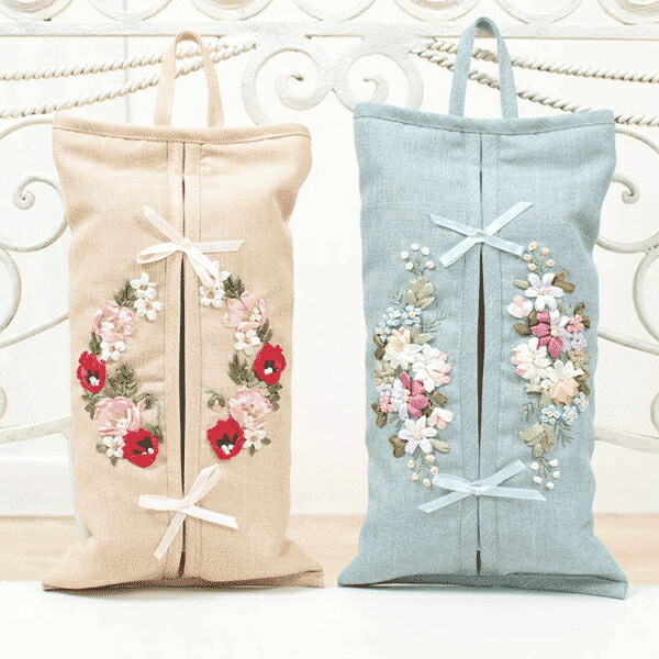 楽天市場】ティッシュボックスカバー 約26×12×11cm コード刺繍 撥水