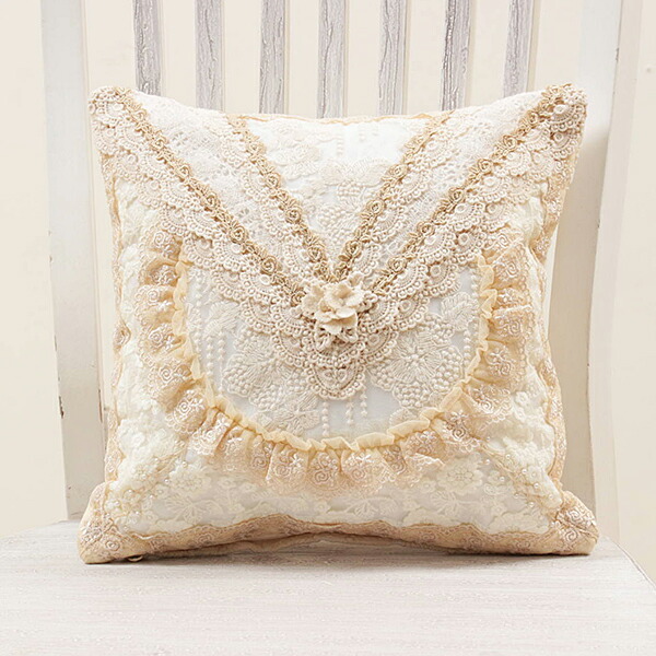 ※〜7/5限定価格※ヨーロッパアンティーク　レース　刺繍　ロゴ　クッション 楽天市場】ミニクッション 約35x35cm 【ゆうパケット不可】背
