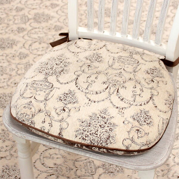 楽天市場】シェニール織 紐付シートクッション 約43×45cm [Toile