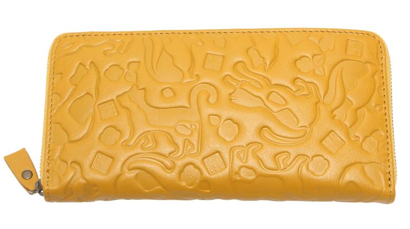 楽天市場】LIN 和柄 レザー ロング ウォレット 長財布 黒猫のLamyと