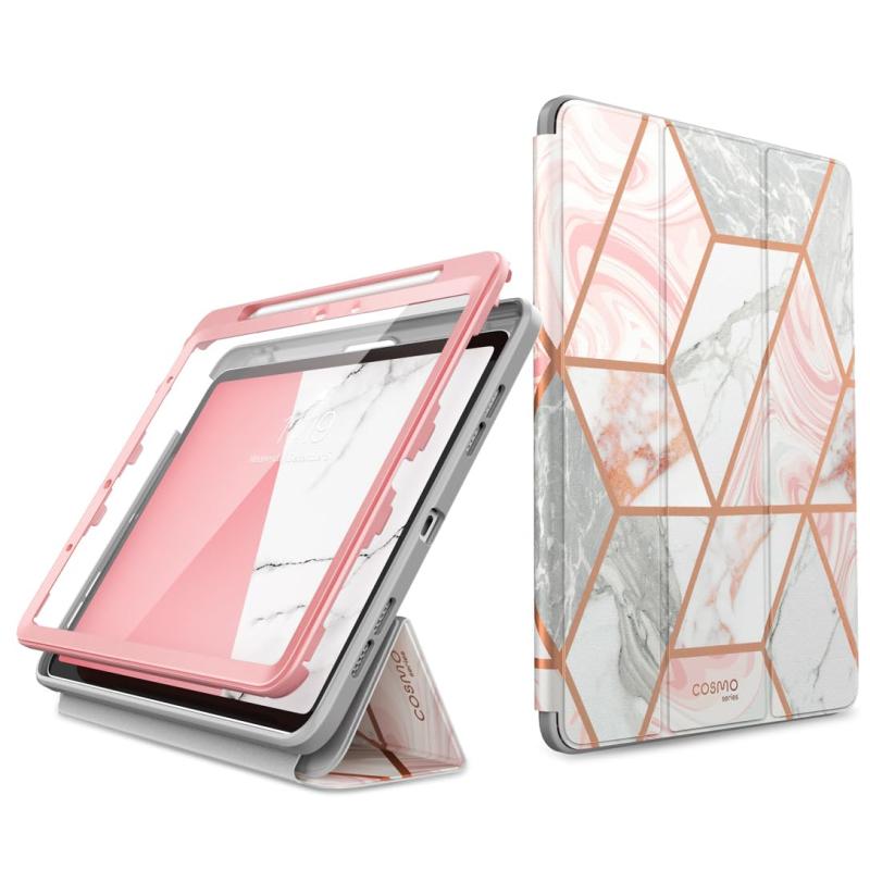 i-Blason iPad ケース New 2024/2020/2019/2018/2017 アイパッド ケース スタンド式 Apple Pencilペアリングとワイヤレス充電機能対応 マーブル