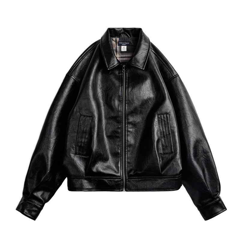 ジャケット レディース 男性用 レザージャケット ショート丈 バイカージャケット ワークジャケット アウター カジュアル ストリート 普段使い ポリエステル 綿 ブラック 秋冬(x5)｜ラシャンスショップ