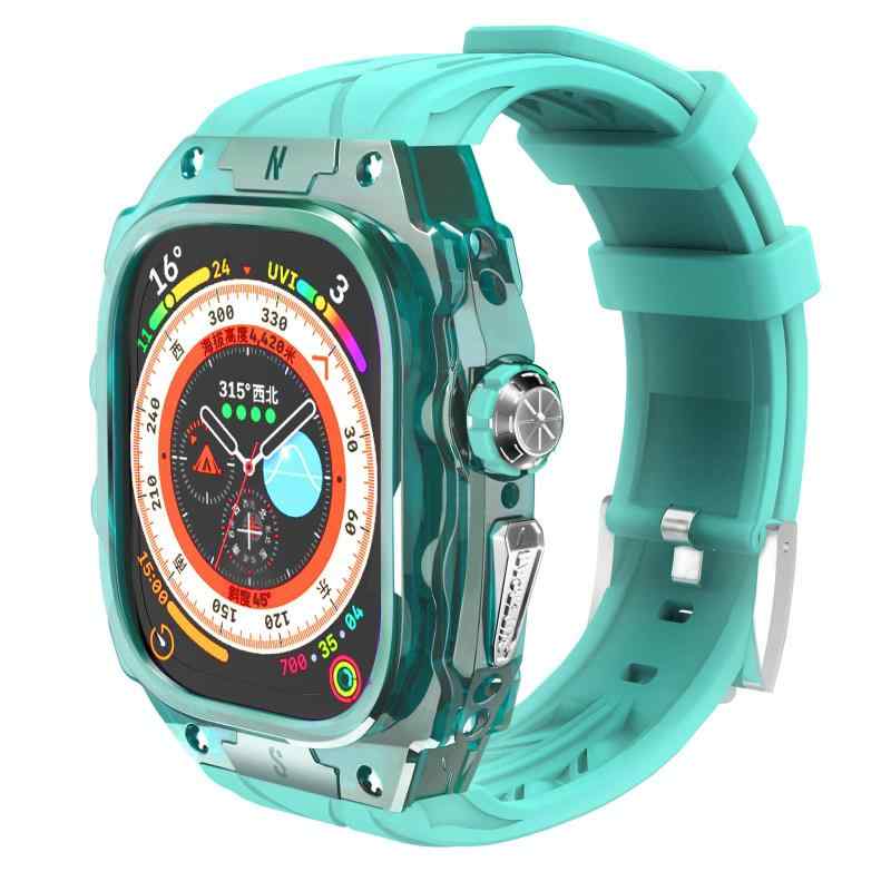 御前上等軽さ澄み切った容れもの・疔用Apple Watch Ultra 1/2/3 49粍ダンス楽隊 取りまかなう付き添い人 高耐久 牢固たるな容れもの シリコンストラップ 成人男性/亭主もち用盛りだくさん保護すること取りまかなう