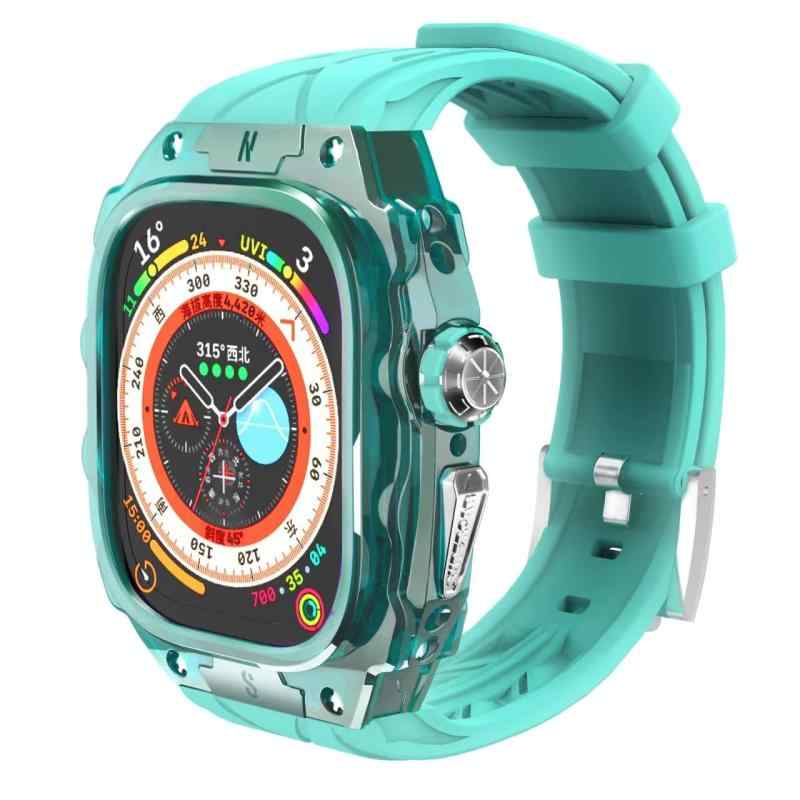 [YiMingSun] Apple Watch用容れもの Apple Watch Ultra1/2 49粍用バンパー容れもの付き添い人 牢固たるなメンズ御前上等澄み切った保護すること メンズ 牢固たるな容れもの バンパーApple Watch 運動競技ダンス楽隊iWatch Series Ul