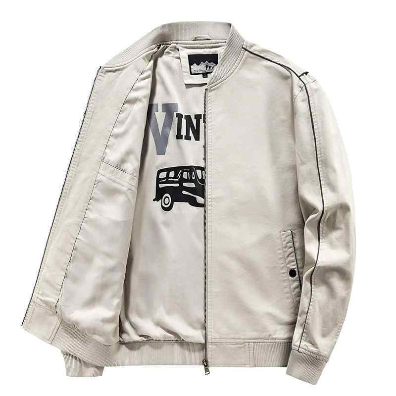 ジャケット 男性用 綿100% 春秋 アウター 野球 ミリタリー ブルゾン ジャンパー 長袖 無地 M L XL 2XL 3XL 4XL 米白色 黒 紺色 カーキ色｜ラシャンスショップ