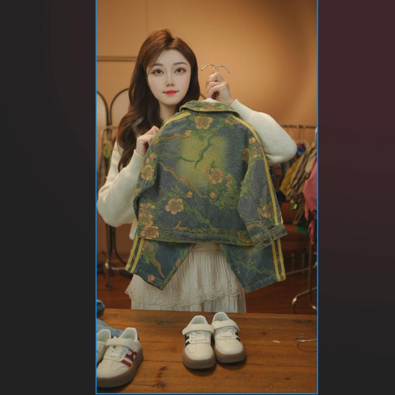 赤ちゃん服 烏兎 ジーンズ セットアップ 韓国風 刷り上げる柄 上衣 ズボン下 2点書き割り 御坊っちゃん お嬢さん 心地よい 普段着