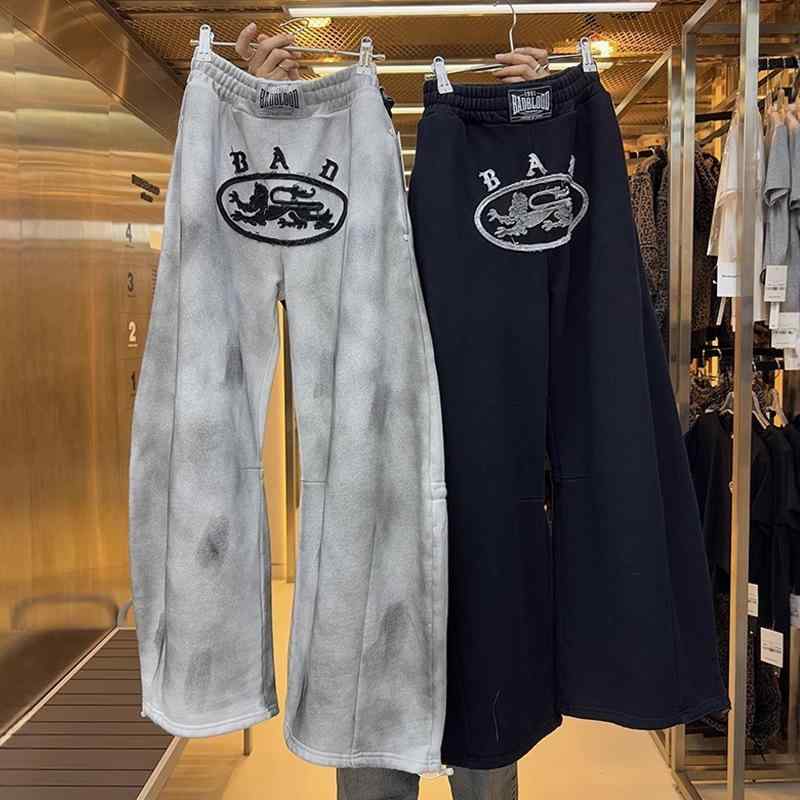 パンツ レディース 水洗い加工 ストレート ワイドレッグ カジュアルパンツ 運動着 水洗いホワイト 水洗いブラック 綿 混紡 ゆったり 通勤着｜ラシャンスショップ