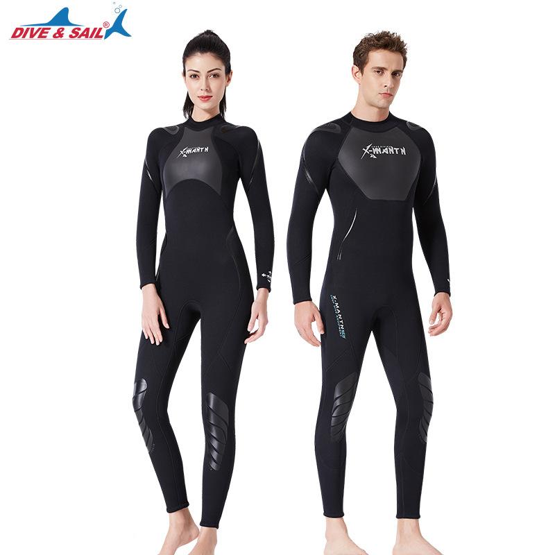 水着 レディース メンズ 兼用 潜水服 1.5mm 長袖 ワンピース 保温 防寒 日焼け止め ラッシュガード シュノーケリング ダイビング サーフィン 男性用 女性用 ブラック|ラシャンスショップ