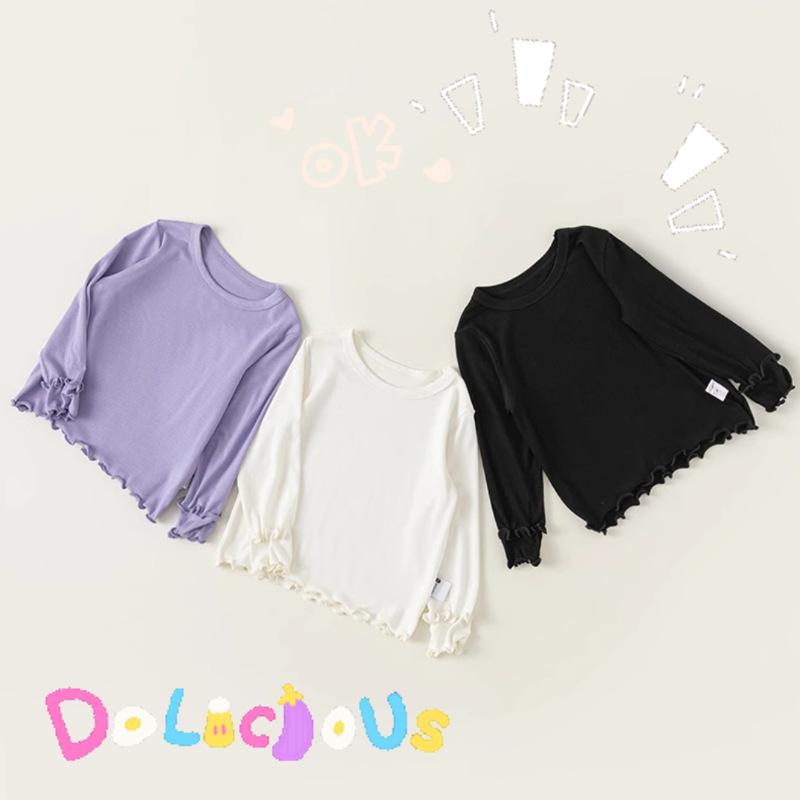 Tシャツ キッズ 長袖 春秋 女の子 花柄 レース カットソー 子供 ベビー トップス 綿100% 保温 普段着 かわいい 紫色 黒色 白色｜ラシャンスショップ