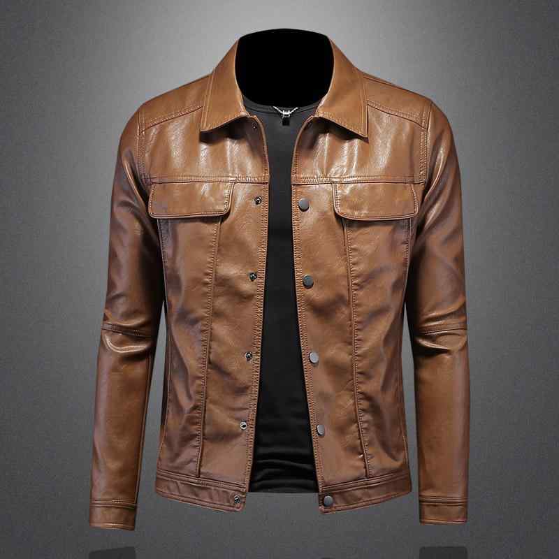 ジャケット 男性用 紳士用 PUレザー 春物 アウター ショート丈 襟付き グレー ブラック カーキ M L XL 2XL 3XL 4XL 5XL｜ラシャンスショップ