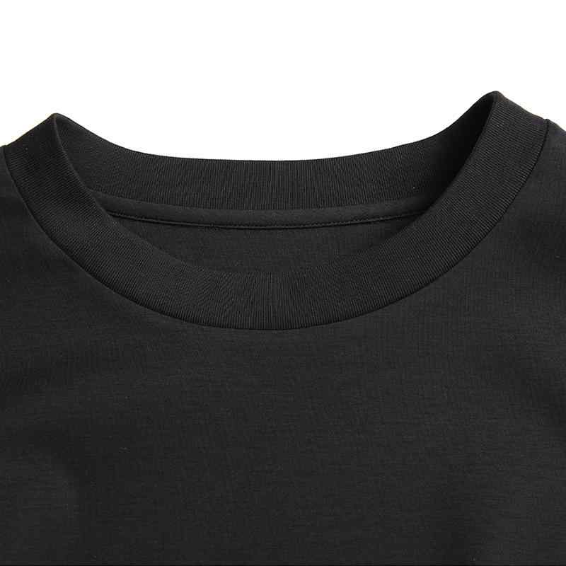 Tシャツ レディース 春秋 トップス カットソー 綿 ドッキング袖 文芸復古 チャイナスタイル ラウンドネック 長袖 コットン モダール シルク 白 黒｜ラシャンスショップ 7,909円