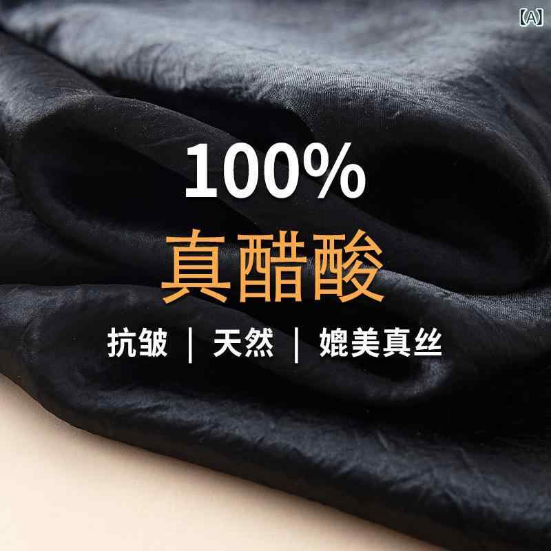 パンツ レディース 100% 酢酸繊維 サテン ワイドレッグパンツ 薄手 接触冷感 ストレートパンツ ハイウエスト ゆったり 知的スタイル 黒 白 金｜ラシャンスショップ