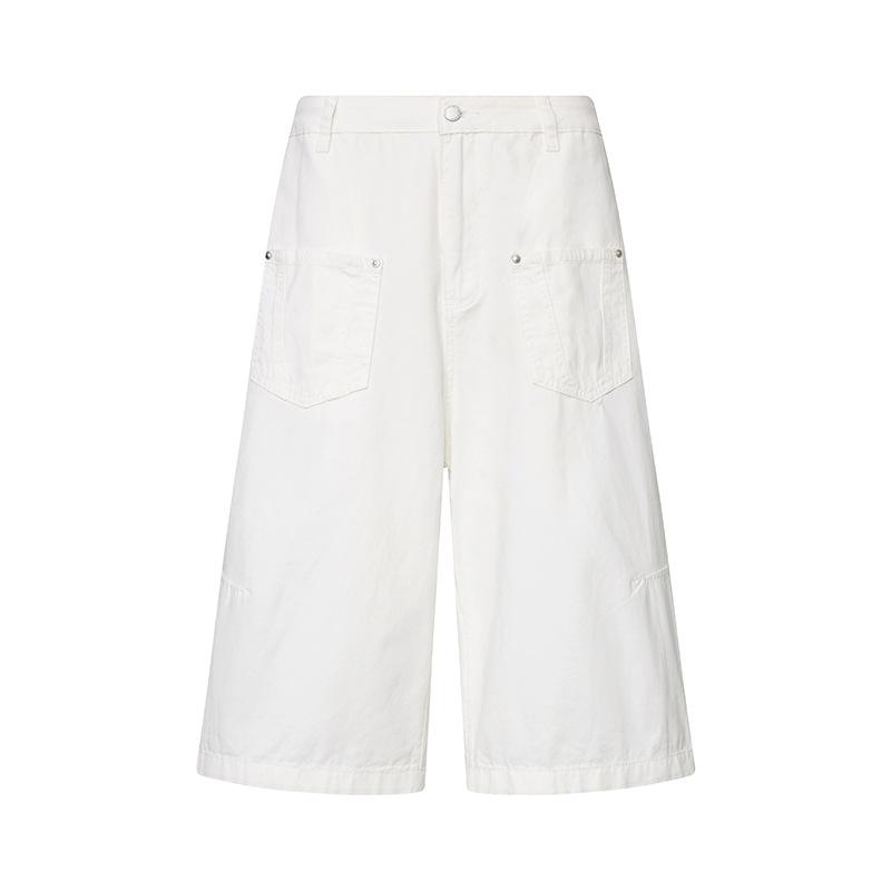 パンツ メンズ 男性用 ショートパンツ デニム 素描 プリント 綿100% コットン マルチポケット ワーク 直筒 7分丈 ゆったりめ リラックスフィット カジュアル 韓国風 春夏｜ラシャンスショップ