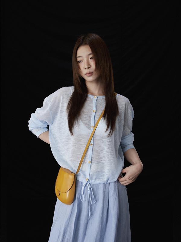 カーディガン 女性用 防晒 ニット 長袖 トップス 修身 普通丈 単排多扣 超長袖 黒 深灰 米白 緑 藍 杏色 ポリエステル 接触冷感 UPF30+ シンプル 日常使い 日韓カジュアル 軽量 通勤 春夏 秋｜ラシャンスショップ