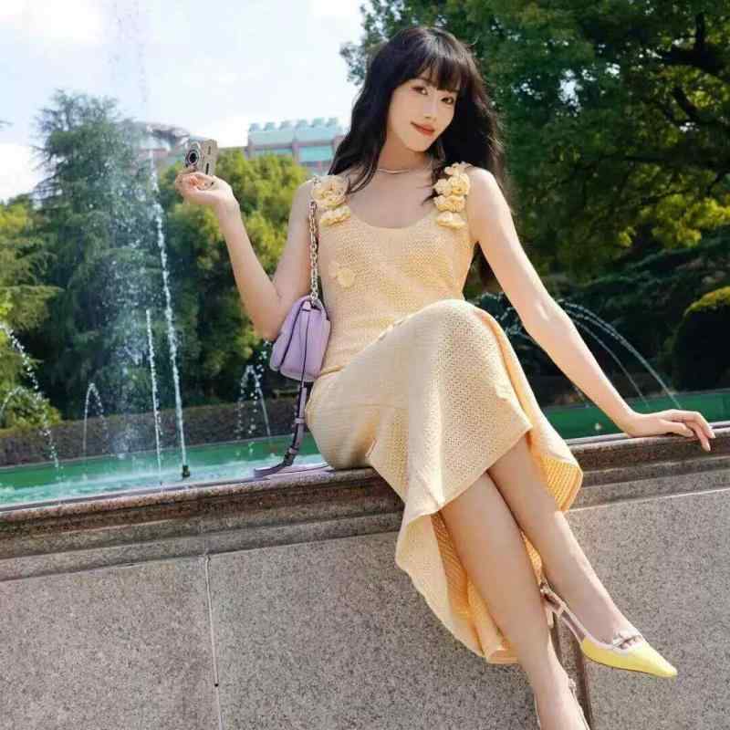 ワンピース レディース 春夏 リゾート ロングワンピース 接触冷感 ノースリーブ 花柄 魚尾｜ラシャンスショップ