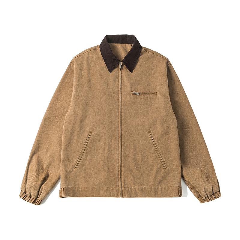 ジャケット メンズ レディース 秋冬 デニムジャケット アウター Gジャン ジージャン レトロ ヴィンテージ風 アメリカン アメリカンカジュアル アメカジ 襟付き 羽織り 上着 トップス ゆるシルエット ルーズ オーバーサイズ 防寒 普段使い カジュアル|ラシャンスショップ