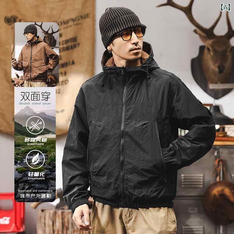 アメリカの レ トロな 両面に 屋外の 水を 拒否 する 春の コートを 着て いる 男性 2025 新型の ゆるい 機能 風 三 防 ジャケット 男｜ラシャンスショップ