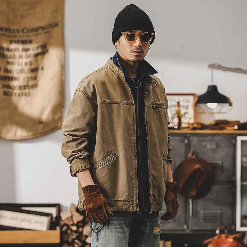 ジャケット メンズ アウター 立ち襟 工装 ミリタリー カジュアル ブルゾン ワークジャケット 上着 春秋 ライトアウター アメカジ クラシック レトロ ヴィンテージ風 紳士服 男子 大人 普段使い 休日 旅行｜ラシャンスショップ