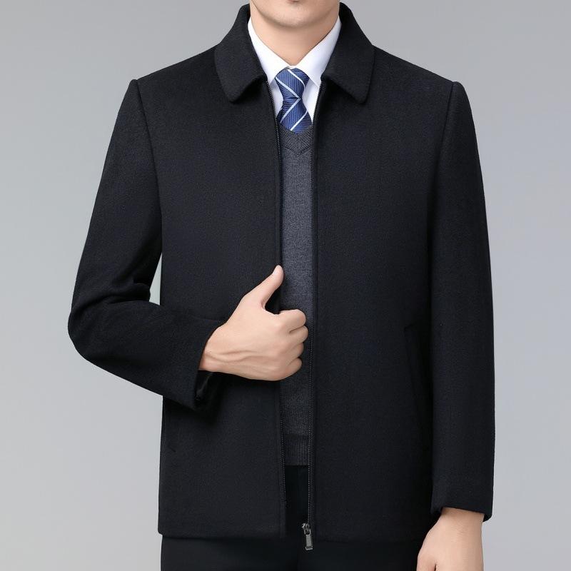 ジャケット メンズ 秋冬 紳士服 羊毛 ウール 混紡 ショート丈 コート 襟付き カジュアル 普段着 通勤 40代｜ラシャンスショップ