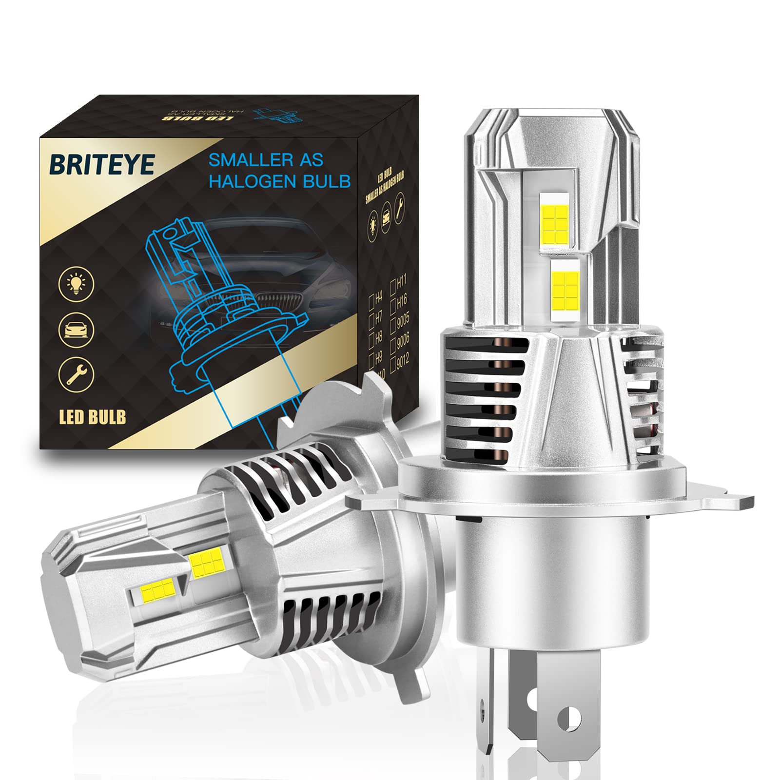 車用ヘッドライト H4 LED バルブ爆光 Hi/Lo切り替 6500Kホワイト 新基準車検対応 一体型LEDヘッドライト 最強ルー 送料　無料