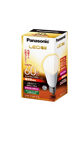 パナソニック LED電球 口金直径26mm 電球60W形相当 電球色相当7.8W 一般電球・広配光タイプ 密閉形器具対応 LDA8LG 送料 無料