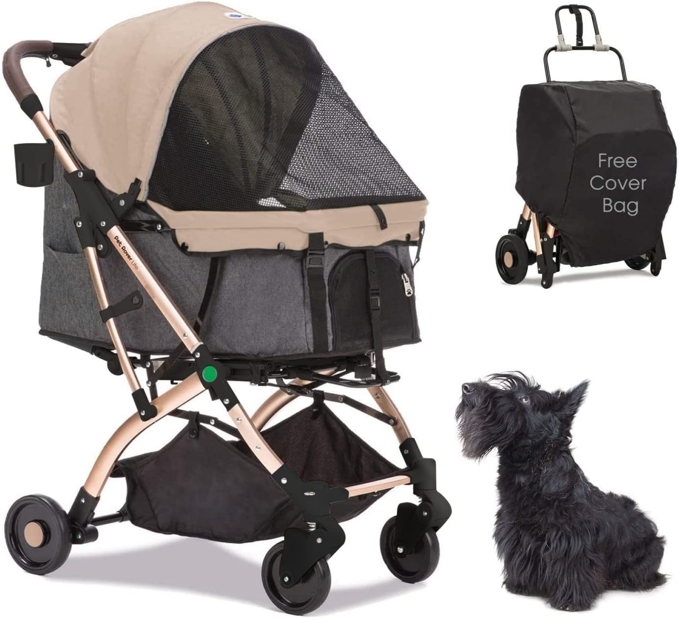 ペットカート 犬 バギー 4輪 犬用カート 小型犬 中型犬 猫 多頭 ペットキャリーカート ワンタッチ折り畳み コンパクト收? 自立 送料　無料