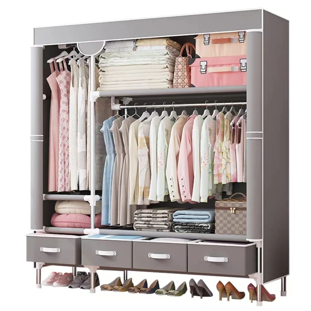 楽天市場】簡易ポータブル組立クローゼット防湿防塵防カビ不織布