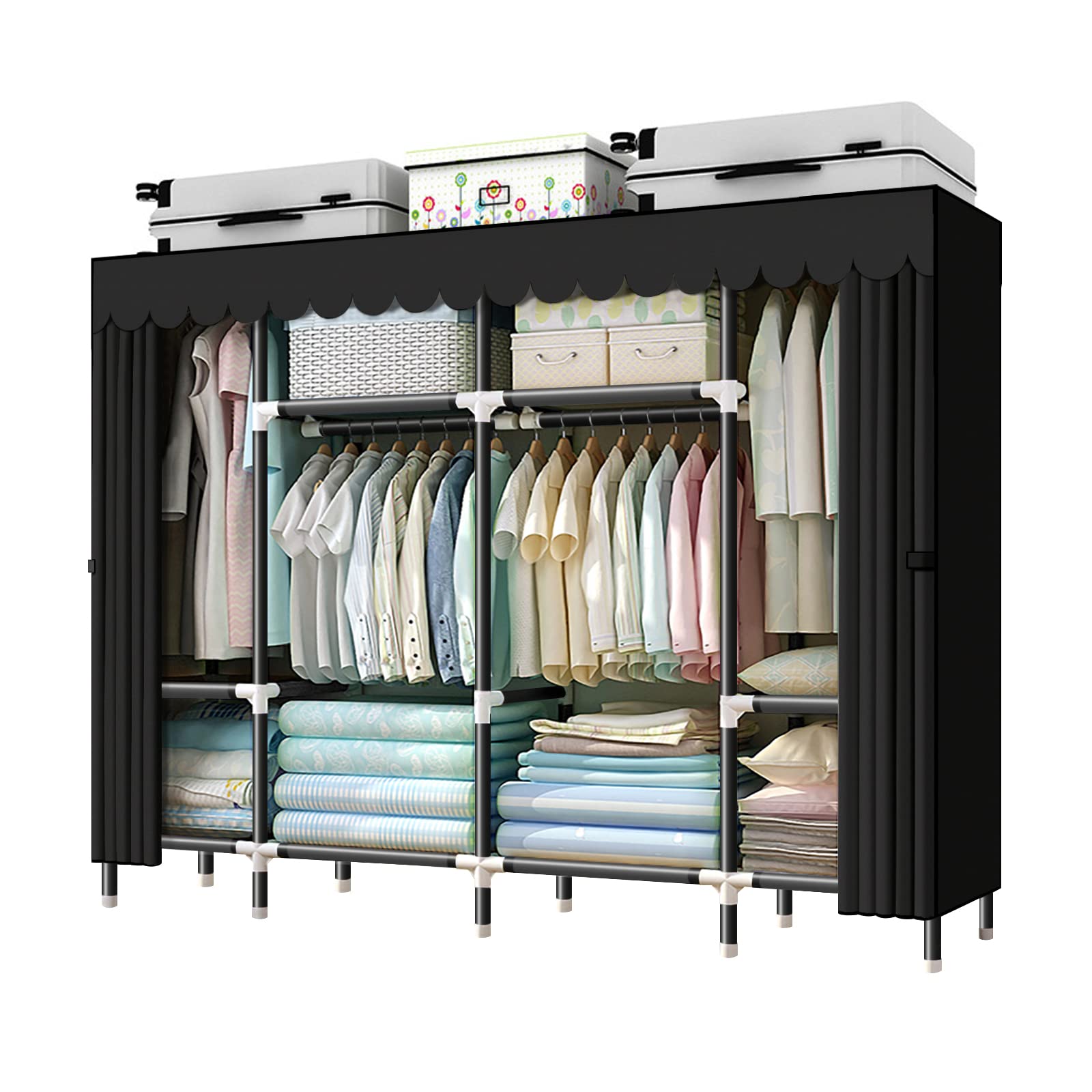 楽天市場】簡易ポータブル組立クローゼット防湿防塵防カビ不織布