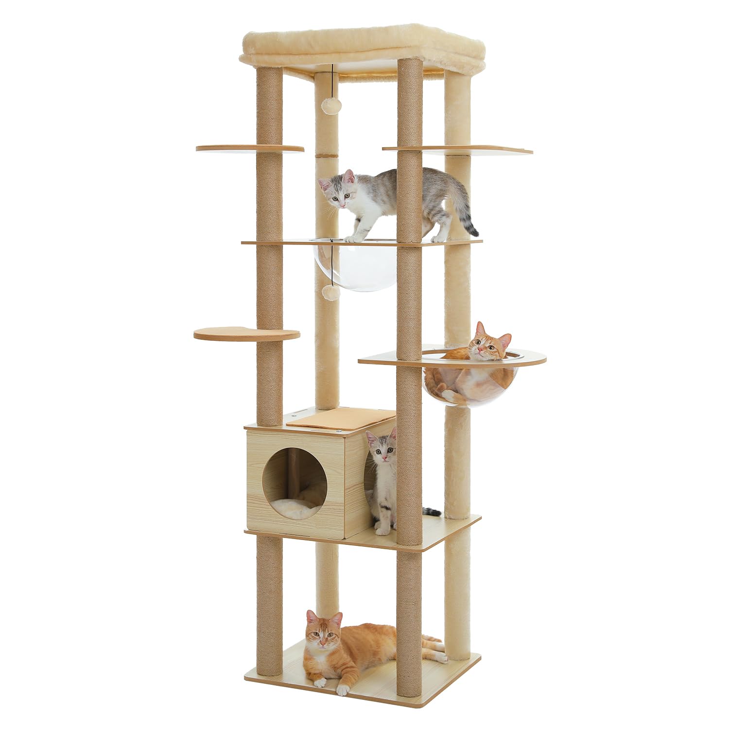 CozyMeow キャットタワー ハンモック 木製 スリムデザイン 大型猫用 老 Amazon | CozyMeow キャットタワー 木製 ハンモック スリム