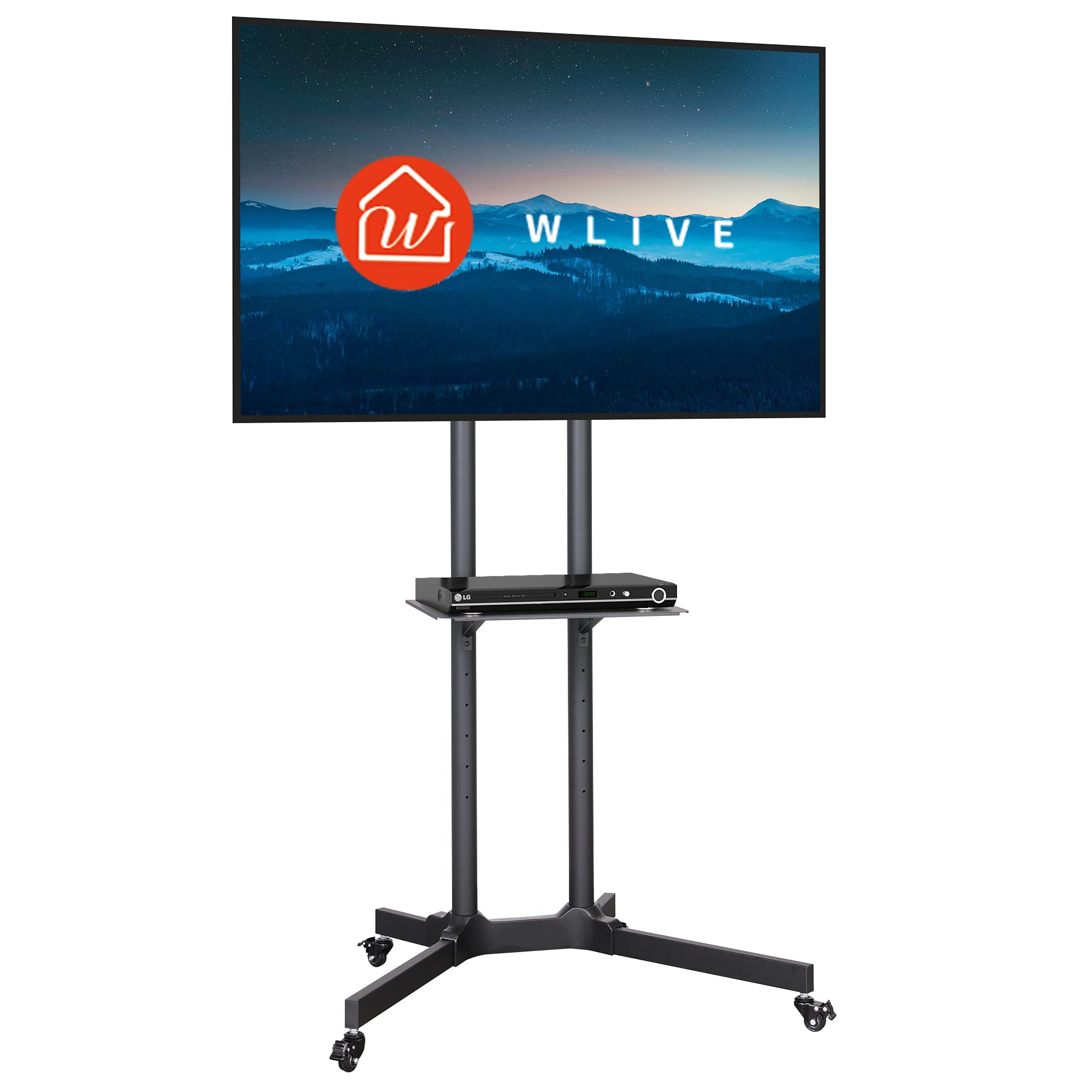 WVE テレビ受像機照明ランプ テレビ受像機台 tv照明ランプ 液晶V照明ランプ ダブル拠りどころ心積もり 30~65in自然調整 VEA判定基準相応う キャスター付き添い人 気泡管水準器自然調整 インテリア・寝具・収納-テレビ台・ローボード-収納家具