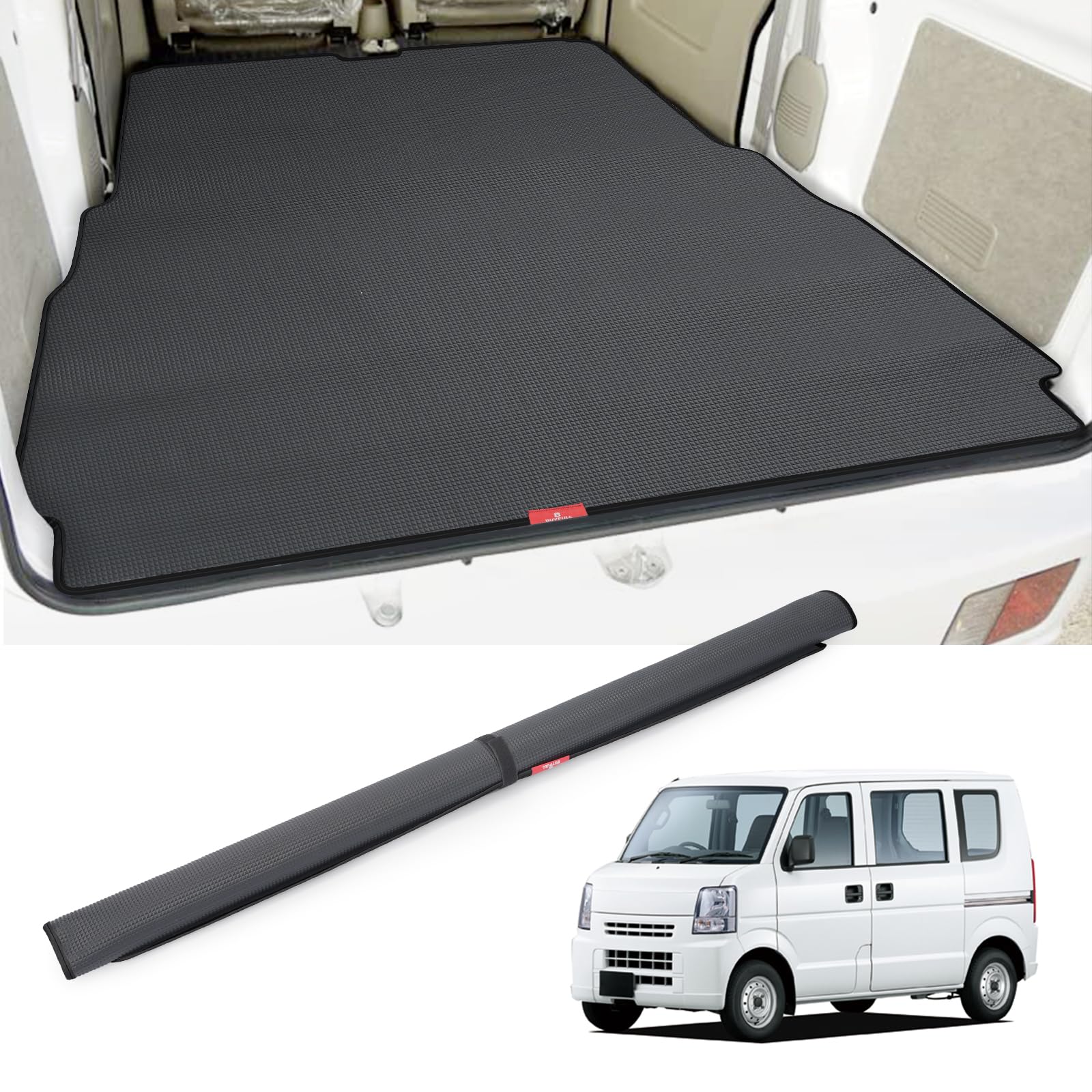 BUYFU da64v ラゲッジマット da64v 荷室マット エブリイバン da64v マットにベルクロ付き 軽量 巻ける 収納便利 防水 耐