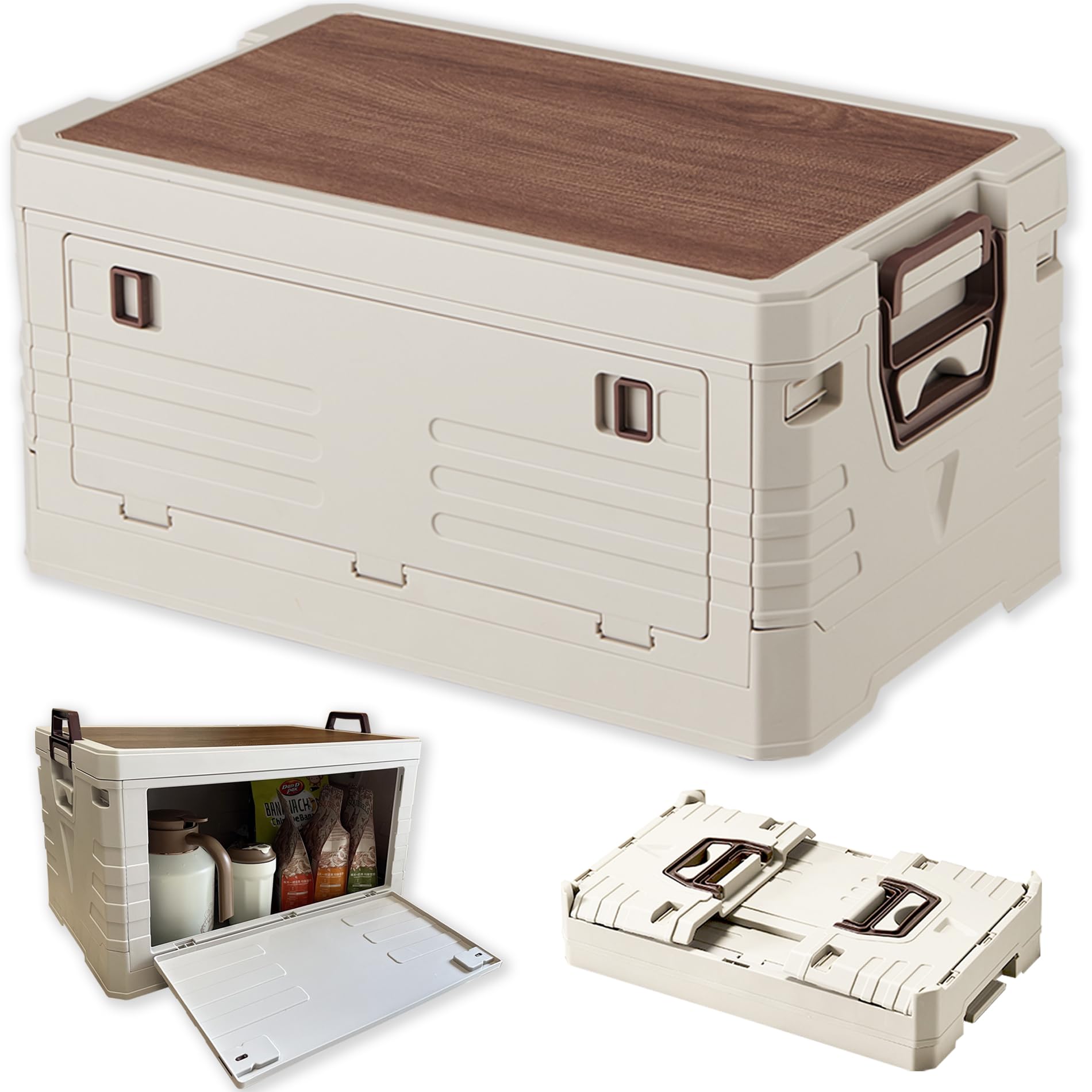 楽天市場】折りたたみ コンテナ オルコン ハーフ 木目 ナチュラル