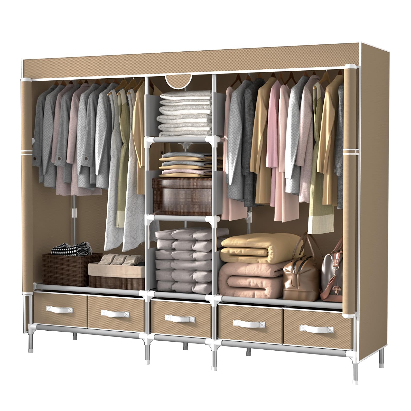 楽天市場】簡易ポータブル組立クローゼット防湿防塵防カビ不織布