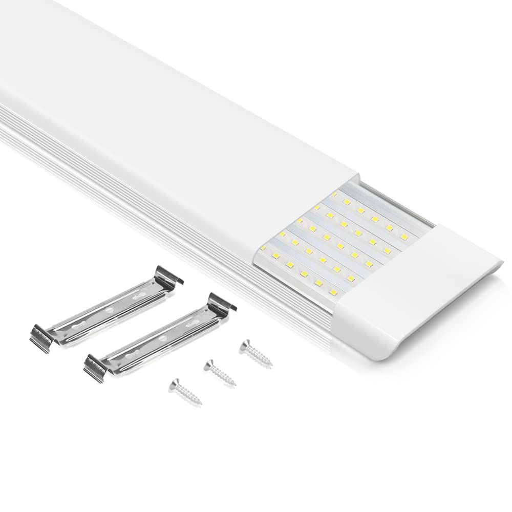 ckintech 蛍光灯 180w形 90W消費電力 5灯相当 長さ120cm ベースライト 一体型台座付 直付 薄型 昼光色 天井 適合 軽量|La chic ラ・シック