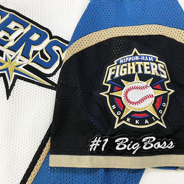 FIGHTERS ユニホーム 新庄剛志 BIGBOSS刺繍結構レアsize M ☆送料無料☆北海道 日本ハム ファイターズ BIGBOSS ネーム 白