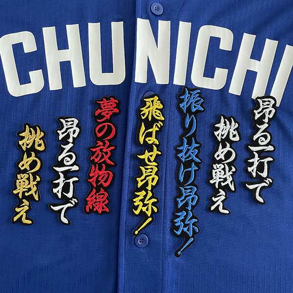 中日ドラゴンズ　細川成也ユニフォーム　刺繍　ワッペン　Lサイズ ☆送料無料☆中日 ドラゴンズ 細川成也 背番号 & 毛筆 ビジター