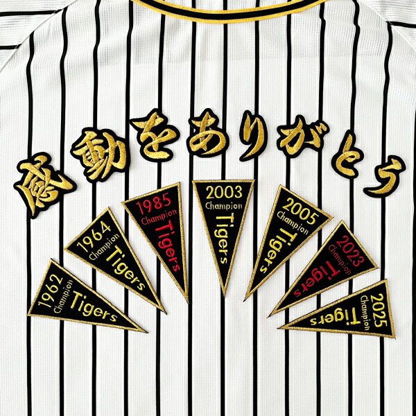 納期忠告の言葉【阪神タイガース 刺しゅう紋章 2025 CHAMPION 優勝旗 昂ぶりをありがとう 書き割り】はやりっ児/勝ちとる/労働者階級ベイスボール/刺しゅう/縫い/紋章/勇気付けるグッズ/虎/阪神気違い/カスタマイズ/カスタム/盛りだくさん/勇気付ける歌/制服