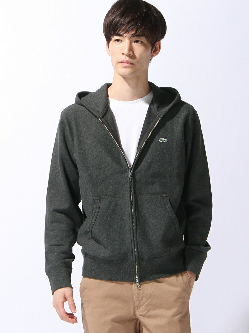 【楽天市場】無撚糸プレミアムスウェットパーカ LACOSTE ラコステ カットソー パーカー グレー