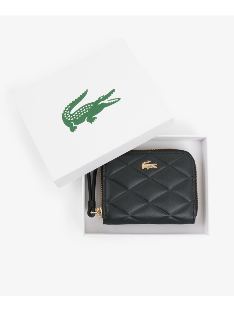 クロコダイル キルティングレザーラウンドジップミニウォレット LACOSTE ラコステ 財布・ポーチ・ケース 財布 ブラック ベージュ【送料無料】[ Fashion]