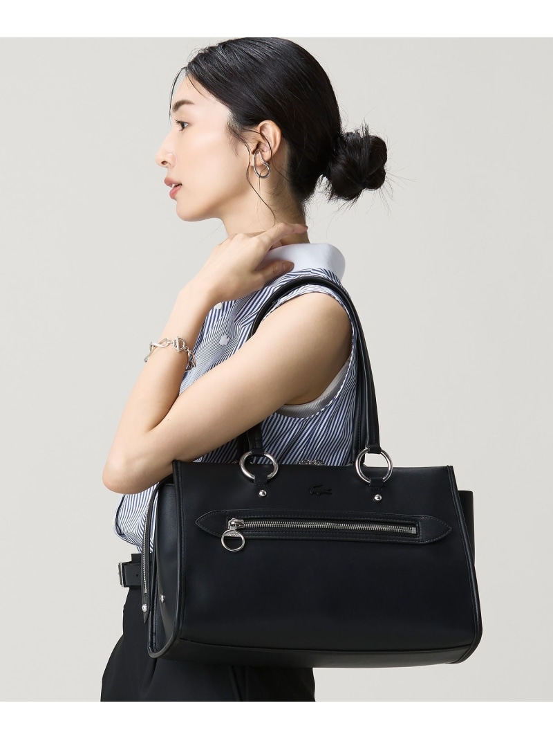 セリス ワントーンハンドルバッグ LACOSTE ラコステ バッグ ハンドバッグ ベージュ ブラック【送料無料】[ Fashion]