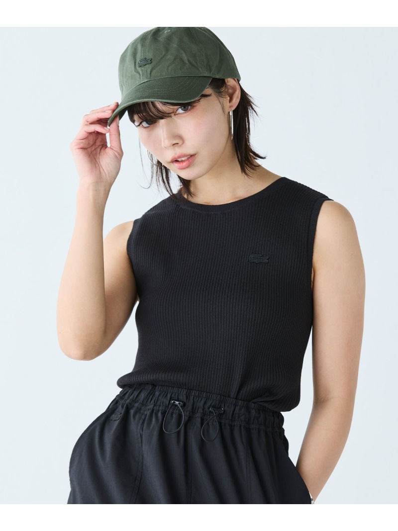 【SALE／40%OFF】UVカット クールマックスリブニットタンクトップ LACOSTE ラコステ トップス ベスト・ジレ グリーン ブラック ホワイト【RBA_E】【送料無料】[ Fashion]