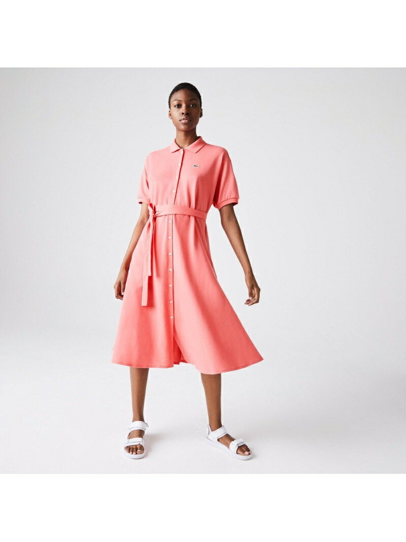 楽天市場 ベルトデザインポロドレス Lacoste ラコステ ワンピース シャツワンピース ピンク ホワイト グリーン 送料無料 Rakuten Fashion Lacoste ラコステ