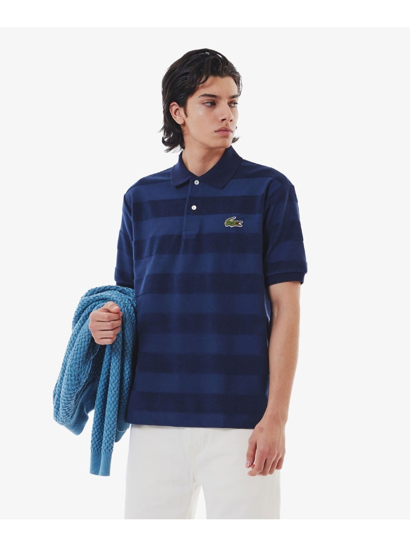 【SALE／40%OFF】パイル地うつり変わり同色間借り人スポーツシャツ LACOSTE ラコステ トップス スポーツシャツ カーキ緑であること 黒いこと 白いこと 米国海軍【RBA_E】【貨物輸送無料】[ Fashion]
