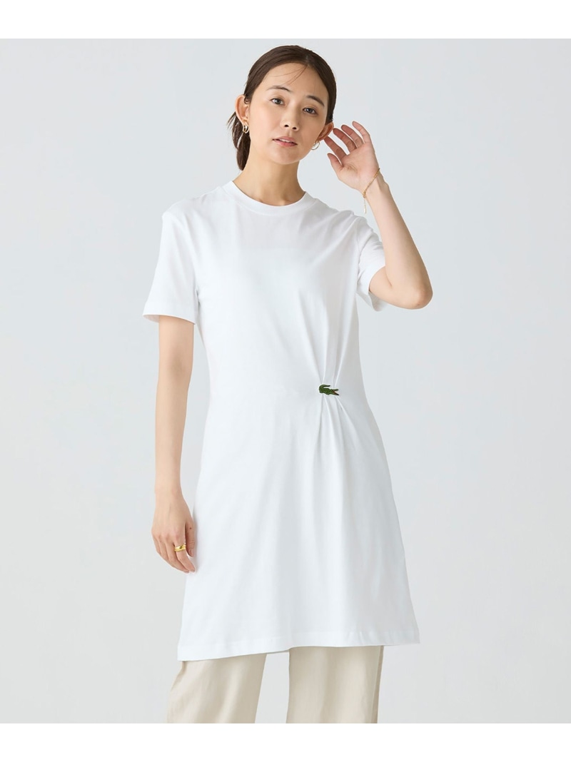 【SALE／50%OFF】ワニロゴプリーツティーシャツ御召しもの  /衣裳 LACOSTE ラコステ 衣裳・御召しもの 衣裳 白いこと 米国海軍【RBA_E】【貨物輸送無料】[ Fashion]