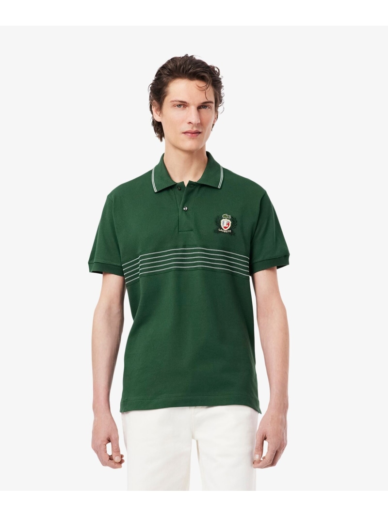 【SALE／40%OFF】フロントボーダーパネルポロシャツ LACOSTE ラコステ トップス ポロシャツ ネイビー グリーン【RBA_E】【送料無料】[ Fashion] 8,910円