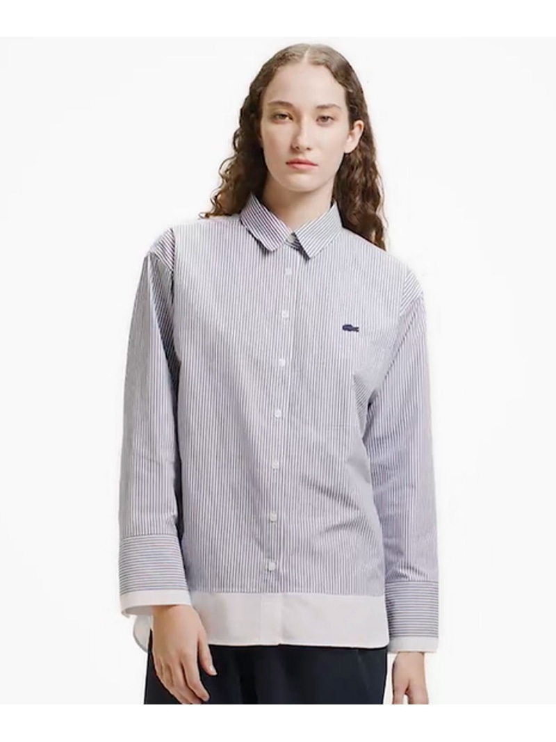 花の冠yd風ひな形 縞模様プルオーバー LACOSTE ラコステ トップス プルオーバー・トップ ベージュ 米国海軍【貨物輸送無料】[ Fashion]