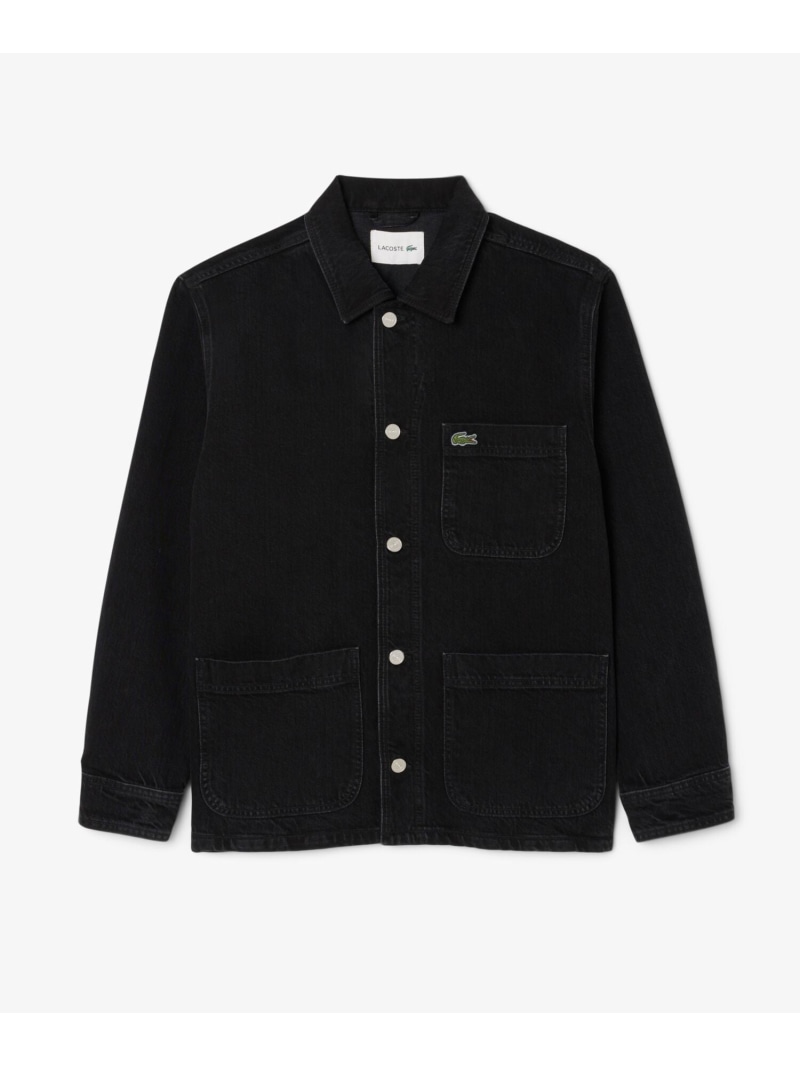 【SALE／40%OFF】ヘビーオンスデニムジャケット LACOSTE ラコステ トップス プルオーバー・トップ 黒いこと 白いこと 青碧【RBA_E】【貨物輸送無料】[ Fashion]