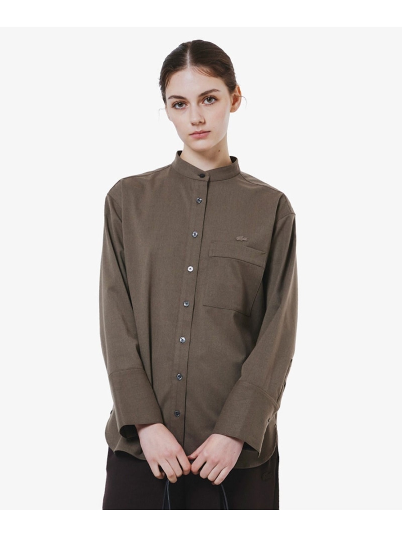 【SALE／40%OFF】ロングカフススタンドカラーシャツ LACOSTE ラコステ トップス シャツ・ブラウス ホワイト【RBA_E】【送料無料】[ Fashion]
