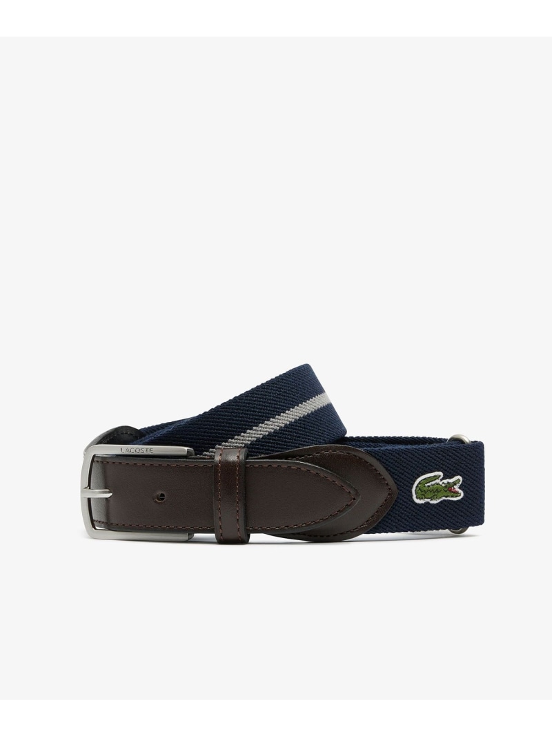 楽天市場】カジュアル スクエアバックル ジャカードベルト LACOSTE